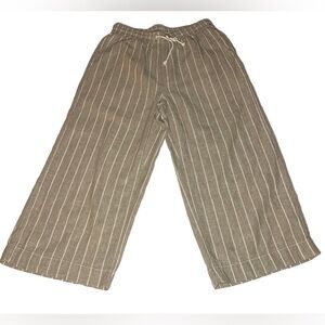 Beach Lunch Lounge Capri Linen Cotton Women’s XS NWOT Tan White Stripes